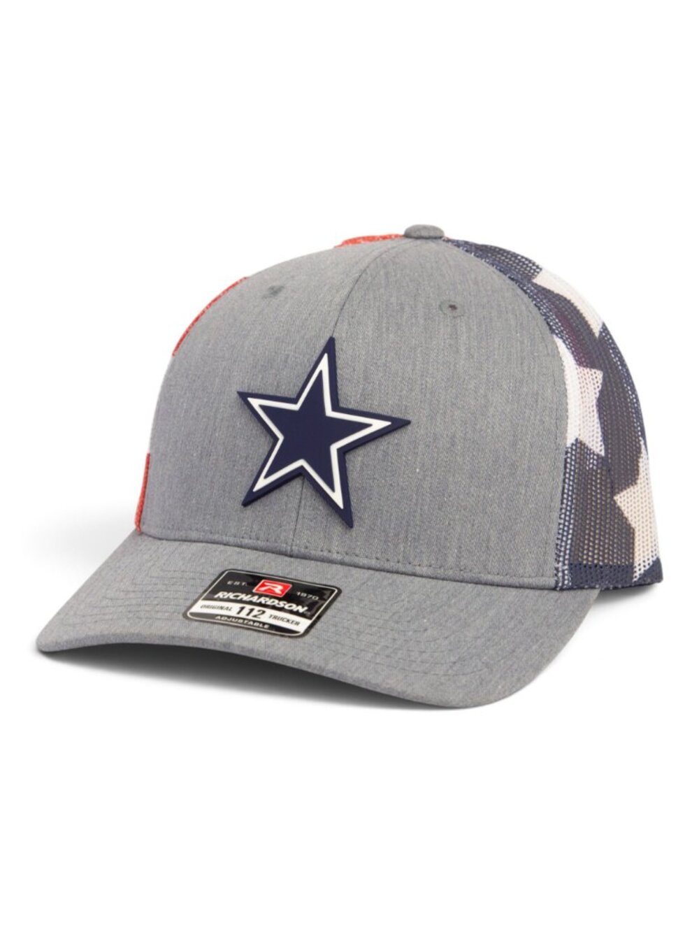 Dallas Cowboys 3D Snapback Trucker Hat- Heather Grey/ Stars & Stripes